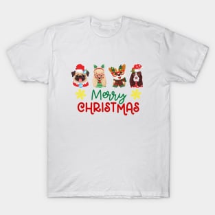 Dog Lover Merry Christmas Greeting T-Shirt